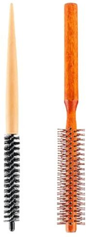 Cepillo redondo pequeño para cabello corto, 2 Piezas, cepillo Mini para barba y secado, Cepillo Defnidor de Rizos, Reduce Tirón, Frizz y Separación, para Alisar Rizos Flequillo, Unisex