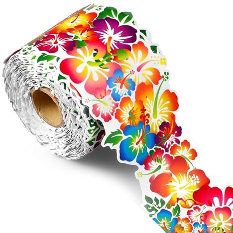 18,5 m Pinnwand-Bordüre, Blumen-Pinnwand-Aufkleber für Kreidetafel-Dekoration, Tafelaufkleber