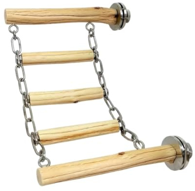 Genérico Escalera Trepadora para Aves Percha de Madera Segura masticable y | Juguetes de escalera aves para guacamayos periquitos cotorras balcones exteriores jardín patio