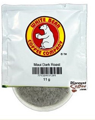 Maui Dark Roast White Bear Coffee Filter Pods 150/CASE