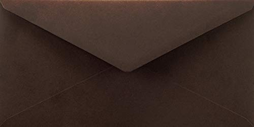 Netuno 25 kuvert brun DIN lång 110 x 220 mm 115 g Sirio Color Cacao långa kuvert vackra DL bröllopskuvert färgade långa bruna brevkuvert eleganta pappersomslag för inbjudningar