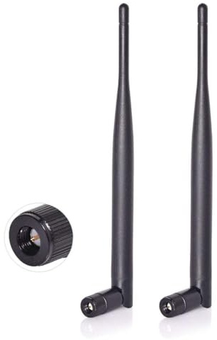 Bingfu Dual Band WiFi 2.4GHz 5GHz 5.8GHz 6dBi SMA Male Antenna (2-Pack) for Wireless Vedio Security IP Camera Recorder Surveillance Recorder Truck Trailer Rear View Backup Camera Reversing Monitor