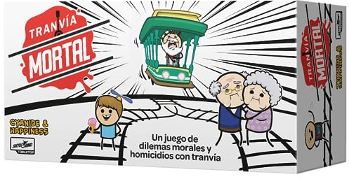 Asmodee Tranvía Mortal, Juego para Fiestas de Dilemas Morales para Adultos, Party Game, Humor Negro, A Partir de 16 Años, De 3 a 13 Jugadores, 15 Minutos por Partida, Español