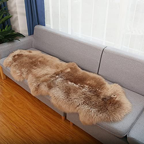 Altlue Lammfell Teppich Echt Lammfell Fellteppich Flauschiger Fell Teppiche Lammfell Echt Groß Für Wohnzimmer Schlafzimmer (70 * 200cm)