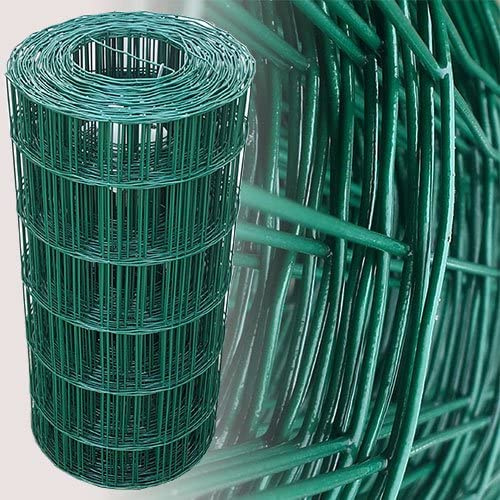 Garmix Rete metallica verde - Altezza 60cm - Maglia larga 10x7,5cm - Recinzione giardino - Rete zincata plastificata - Rotolo rete metallica 25m