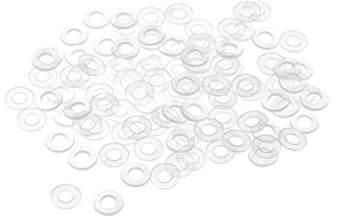 PATIKIL Nylon Rondelle Piatte, 300pz M4 8.5mm OD 4mm ID 1mm Spessore Sigillatura Guarnizione per Rubinetto Tubo Acqua Tubo, Trasparente