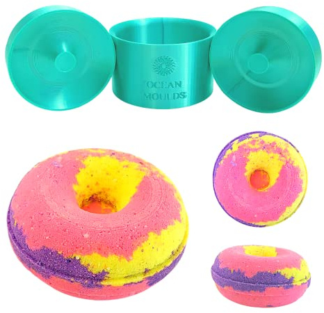 Ocean Moulds - 3 Piece Shampoo Bar/Bath Bomb Moulds (Donut, 1 inch (2.5cm))