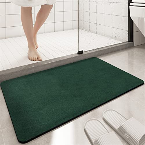 Badezimmerteppich Super Absorbierende Rutschfester Badematte, Badematten Badteppich 70x120cm Badvorleger Extra DüNn Schnelltrocknende Waschbare Badematte Home Rug, Badmatte Bodenmatte Floor Mat Grün