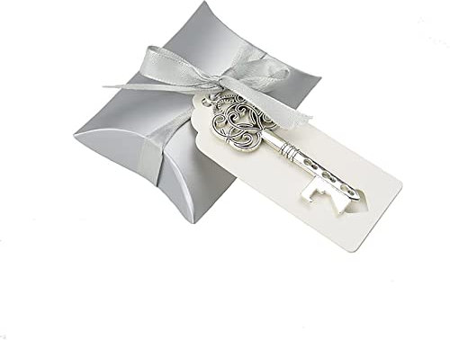 Set regalo per bomboniere da matrimonio, 50 pezzi, in lega, con portachiavi, apribottiglie, con etichetta di ringraziamento, stile vintage, per matrimoni, matrimoni, feste per feste