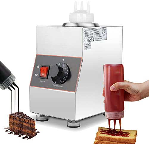 TinFrey Chauffe-sauce électrique, Chauffe-sauce pour aliments Distributeur de sauce électrique en acier inoxydable Tempéreuse à chocolat Chaleur confiture pour les entreprises commerciales (1 Grille)