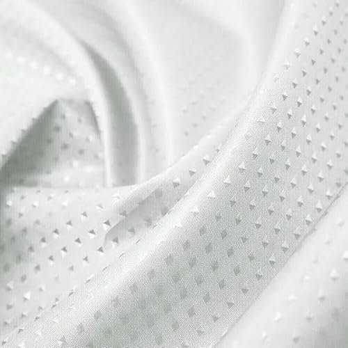 iPEAK Shower Curtains Heavy duty Mould Proof Mold-Resistant Water Repellent Washable Diamond Fabric Bathroom Curtain 180cm x 180cm (White)