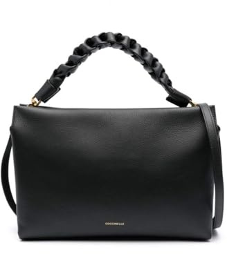 Coccinelle Borsa a spalla medium in pelle linea Boheme con manico intrecciato e tracolla lunga