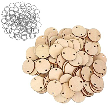 Yardenfun 50st Kalender-erinnerungstafel Holzkalender Geburtstag Geburtstagskalender Scheiben Geburtstag Boards Tag Runde Holzkreise Runde Holzscheiben Mit Löchern Metall Dekorationen Leer