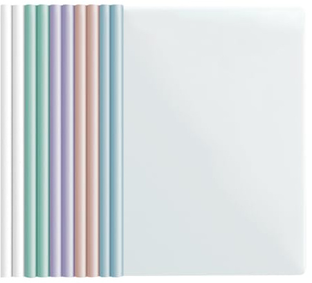 10 Plastica A4 Rapporto Copertina Cartella di File con Barra Scorrevole Copertine per Rilegatura Copertine Rilegatura per Report Cartelline Raccoglitore per Casa Scuola Ufficio Documenti Organizer (A)