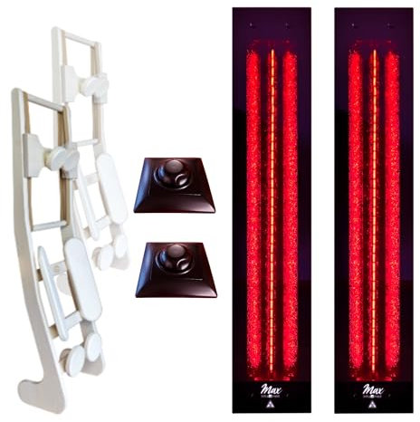 Set frameless InfraROTmed MAX© Projecteur de chaleur profonde 2 x 500 W + 2 x régulateur icon eco1, 2 x dossiers, radiateur infrarouge pour sauna et cabine infrarouge, projecteur à spectre complet (2