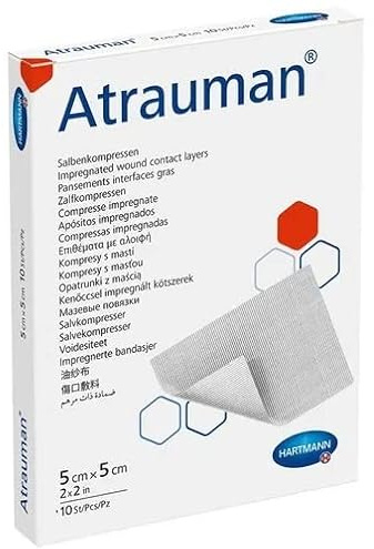 Atrauman - Confezione da 10 compresse per unguenti, 5 x 5 cm