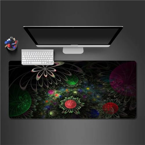 QiHon Gaming Mauspad XXL Grün Rot Großes Mauspad Schreibtischauflage mit Vernähte Kanten Einer speziellen Oberfläche verbessert Geschwindigkeit und Präzision 600x300x2mm