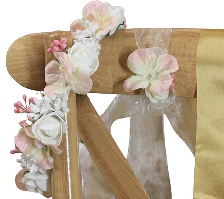 Handmade Blumenkranz Haare und Handgelenk-Set für Kommunion, Hochzeit Zeremonie, Kopfgirlande mit Armband, Kopfschmuck, weiße Blumen (Göttliche Gnade)