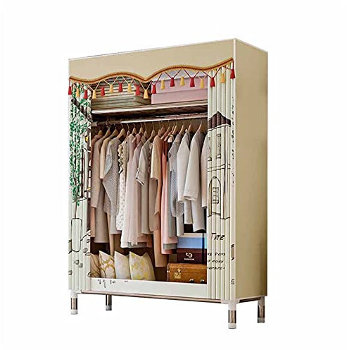 BOKNI Tragbarer Kleiderschrank, einfaches Stoff-Kleiderregal, Stabiler Metallschrank, Aufbewahrungskoffer, 172 x 43 x 84 cm (Größe: 172 x 43 x 84 cm, Farbe: D)
