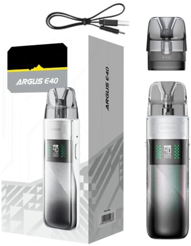 Original VO-OPOO Argus E40 Kit (Perla blanca) 1800mAh Batería 40W Vape Cartucho Argus E40 Pod 4,5 ml 0,3/0.6ohm MTL DTL Cigarrillo electrónico - No Nicotine