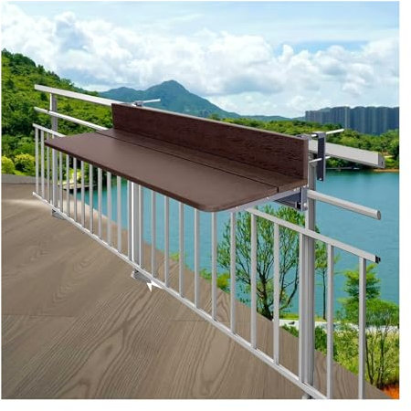 Balkongräckebord, barlift fällbart bord, hängande hopfällbart balkongbord, balkonghängbord, justerbar höjd, kaffeterrass trädgårdsrestaurangsmöbelbord(W27cm,L100cm)