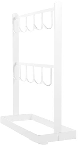 SAFIGLE Hängende Schmuck-organizer Mit Zweistufigem Design Für Halsketten Armbänder Ringe Ohrringe Und Uhren Metallrahmen Mit Holzverzierung Stabil Und Praktisch Für Schmuck Oder Ornamentp