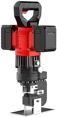 Martinetto idraulico, Perforatrice idraulica ricaricabile Perforatrice anre in acciaio 1500W Portatile Doppia batteria Angolo in acciaio Canale di ferro Acciaio inossidabile,Pressa idraulica(Angle st