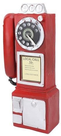 KIMISS Modello di Telefono Decorativo, Telefono da Bar con Decorazione Classica Vintage alla Moda Telefoni Fissi Rotanti in Resina per Telefono Vecchio Stile di Casa Telefoni con Filo