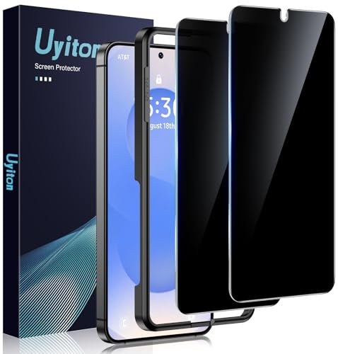 Uyiton für Samsung Galaxy S25 für Panzerglas Sichtschutz - 2 Stück 9H Härte Schutzglas Sichtschutzfolie mit Schablone,28°Privacy Schutz,Vollständige Abdeckung Anti-Spy Panzer Schutz Glas