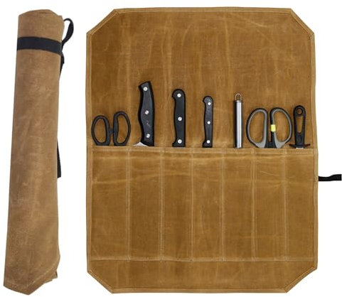 Professional Roll Bag With 7 Slots - Portable Knife Storage Wrap for Chefs - Ideal for Camping, Home Kitchen, and Culinary Professionals