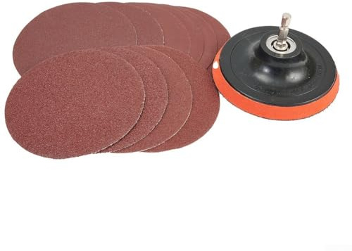 NbgrvB 10Pcs 4 Inch 100mm Sanding Discs with M10 Backing Pad for Metal Wood Plastic Polishing 60 80 120 180 240 Grit, Sandpaper for Random Orbital Sander