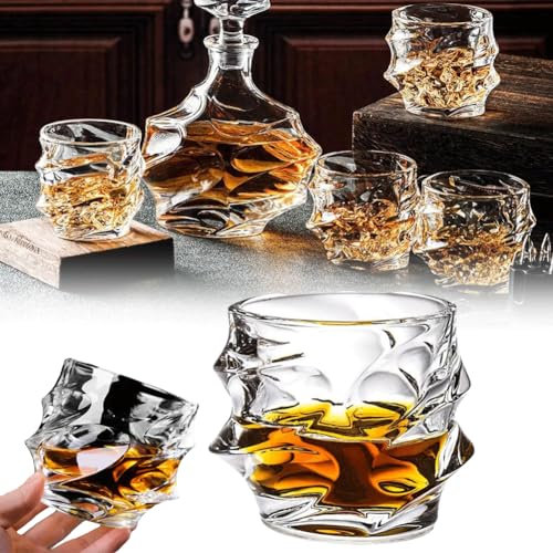 Verres à whisky en verre, verres à whisky japonais en cristal, verres à fond épais, verres à roches, verres à whisky à l'ancienne, verres à cognac uniques pour scotch, bourbon, rhum, gin, eau,