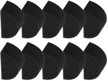 Lot de 10 éponges semi-circulaires pour arbre de visage, pour artistes, accessoires de maquillage noirs pour le travail