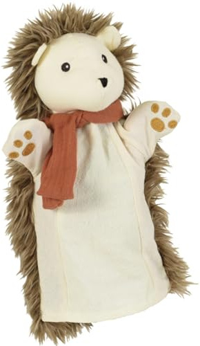 Handpuppe Plüschpuppe aus Stoff Handpuppen 29 cm in dezenten Erdtönen für Kinder für Puppen- und Kasperletheater Spielzeug (Igel Schnuffel)