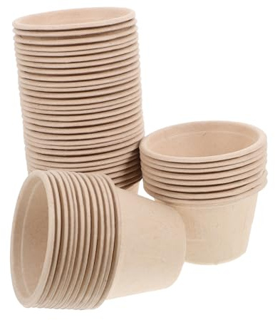 PRETYZOOM 50 Vasos Desechables de Pulpa para Helados y Postres, Gran Capacidad, Prácticos y Biodegradables para Fiestas y Varias Ocasiones