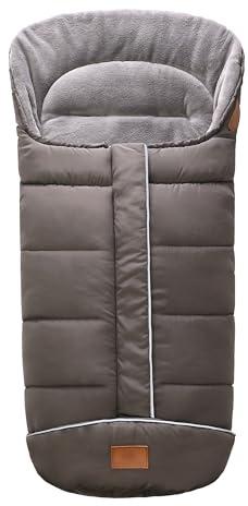 LAT Chancelières Universelle pour Poussettes, Imperméable et Coupe-vent Chanceliere Poussette Hiver pour Poussette, Landau, Buggy (A, Gris Foncé)