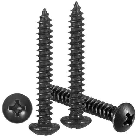 METALLIXITY Phillips Pan Head Self Tapping Screws(M5x35) 50Pcs, 304 Stainless Steel Self Drilling Screw for Metal Wood Plastic, for Cabinet Wall Shutter Plate Rock Furniture, Black | 304 SS Self Drilling Screw for Metal Wood Plastic, for Cabinet Wall Shutter Plate Rock Furniture, Black