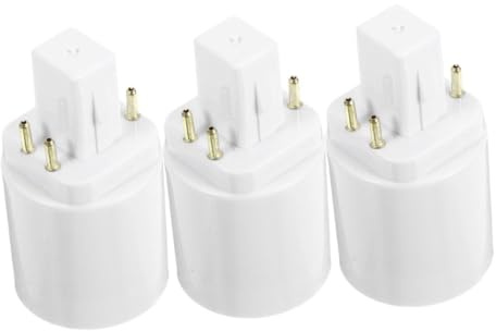 PRETYZOOM Adattatore Portalampada G24q a E27 Installazione Semplice Bianco 3 Pezzi in Plastica Conversione Facile Lampada per Spazi Commerciali e Uffici