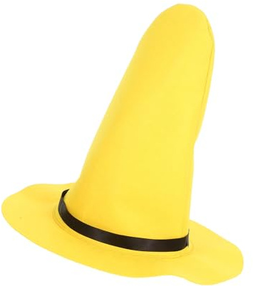 SMASOLO Cappello da Strega Giallo in Feltro Spesso Alta Punta per Halloween e Feste Tema Accessorio Costume Cosplay Uomo e Donna