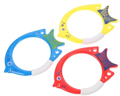 HONITANO 3 pièces Anneaux Plongée Poisson pour Garçon Fille Jouets Natation Piscine Colorés Anneaux de Plongée Amusants Plastique Sécurisé pour Entraînement et Jeu Aquatique