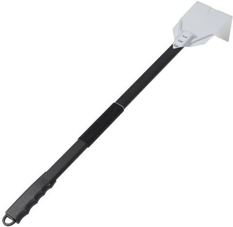 COLLBATH Râteau à Cendres Cheminée Long Manche Aluminium Antidérapant Grattoir Nettoyage Four et Barbecue Spatule Résistante Chaleur pour Foyer et Plancha Outil pour Maison