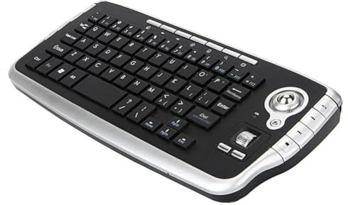 WHcmGSVNV Wireless Keyboard With Trackball Mouse Scroll Wheel Remote Control 2.4GHz Compatible With Android TV BOX TV PC Notebook(Silver)