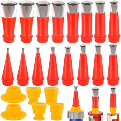 Set Di 22 Dgelli in Silicone in Acciaio Inox, Ugelli in Gomma Integrati, Inox Per Guarnizioni, Ugelli Per Guarnizioni Universali Per Sigillatura Della la Casa, per Finestre, Cucina, Bagno
