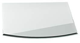Funkenschutzplatte G6 Segmentbogen 8mmx 1100mmx 850mm mit 18mm Facette und Dichtlippe Glasplatte Bodenplatte Kaminplatte Funkenschutz Ofenplatte Kaminglas