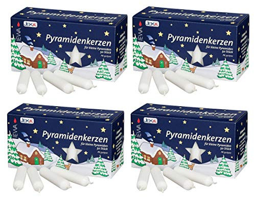Pyramidenkerzen klein, weiß ca. 14 x 74 mm / 200 Stück Weihnachtskerzen, Adventskerzen, Christbaumkerzen, Baumkerzen, Kerzen
