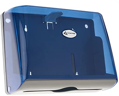 PrimeMatik - Dispenser per Asciugamani di Carta intercalati per Bagno in Colore Blu
