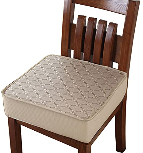 HUALEMEI Summer Booster Seat Cushion,Thicken Breathable Dining Chair Cushions with A Non Slip Backing Chair Pads for Support Waist-G 50x50x5cm(20x20x2inch)