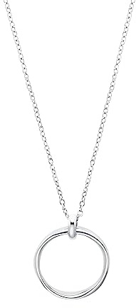 s.Oliver Kette mit Anhänger Edelstahl Damen Halsschmuck, 50+3 cm, Silber, Kommt in Schmuck Geschenk Box, 2032532