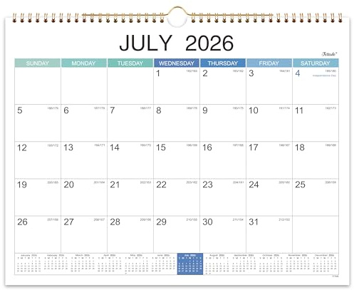 2026-2027 Wall Calendar - Jul 2026 - Dec 2027, 18 Monthly Hanging Calendar 2026-2027 Planner, 15 x 11.5, Spiral Binding, Yearly Overview, Holidays, Large Blocks, Perfect Organizer for Home & Office