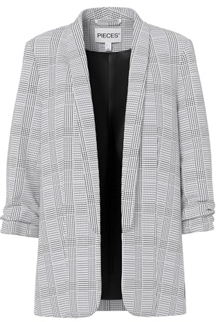 PIECES Blazer da Donna, Black/AOP: Check, L